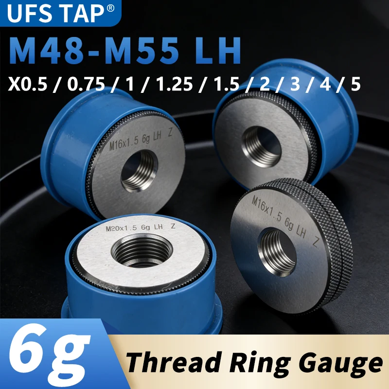 

Набор калибровочных колец UFA 1SET (1*GO+1*NOGO) 6 г, левая резьба M48-M55 X0.5/0.75/1/1.25/1.5/2/3/4/5, метрические, с мелким шагом, для измерения резьбы