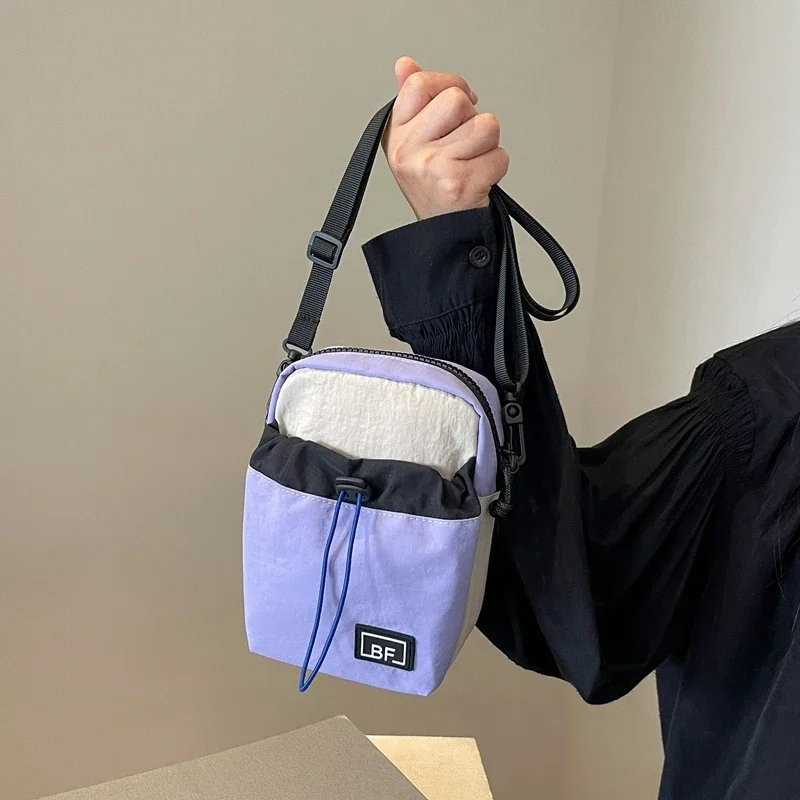 

Casual Lightweight Nylon Mini Bag Girl's Hiking Shopping Crossbody Bags Womens High Quality Stylish Patchwork Shoulder Bags