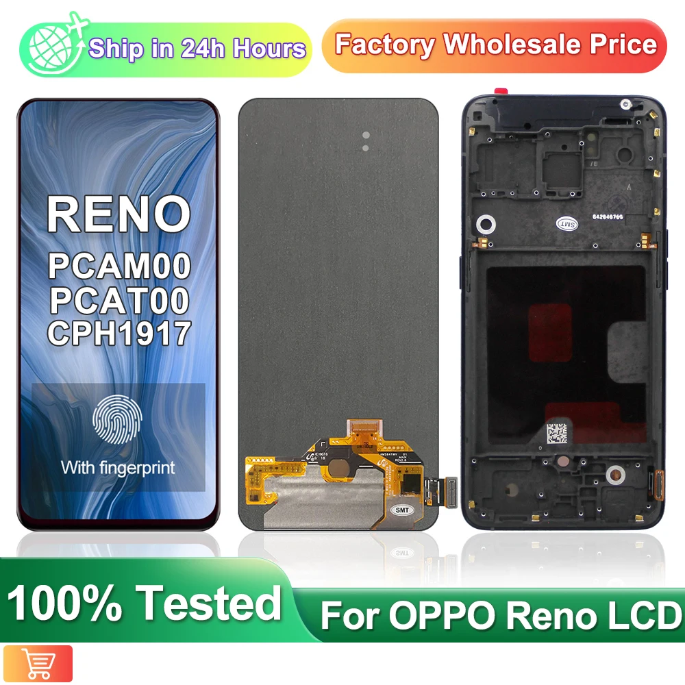 Amoled TFT For Oppo Reno PCAT00 PCAM00 CPH1917 LCD Display Screen Touch Panel Digitizer  Assembly Replacement For OPPO Reno LCD