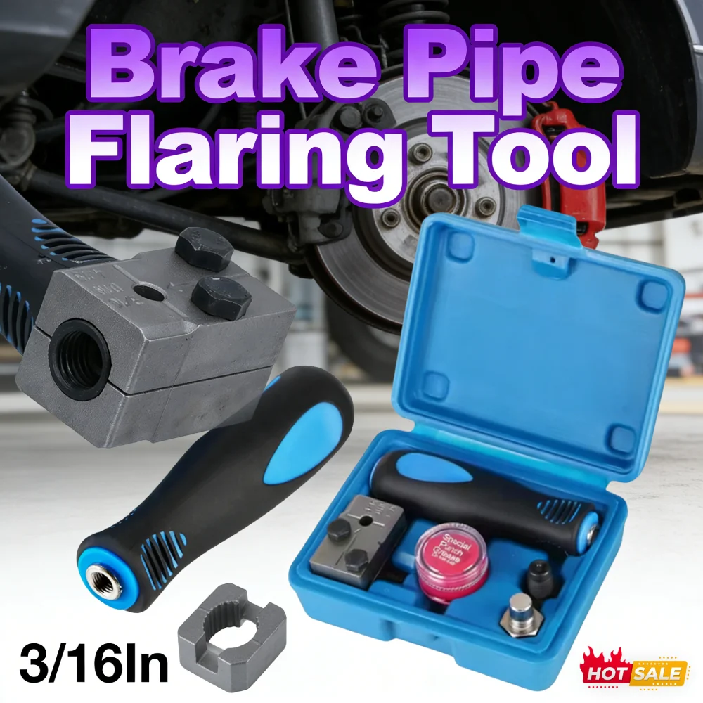 

3/16 Inch Brake Pipe Flaring Tool Kit Ergonomic Handheld Brake Line Repair Tool for Automotive Truck Motorcycle Brake System