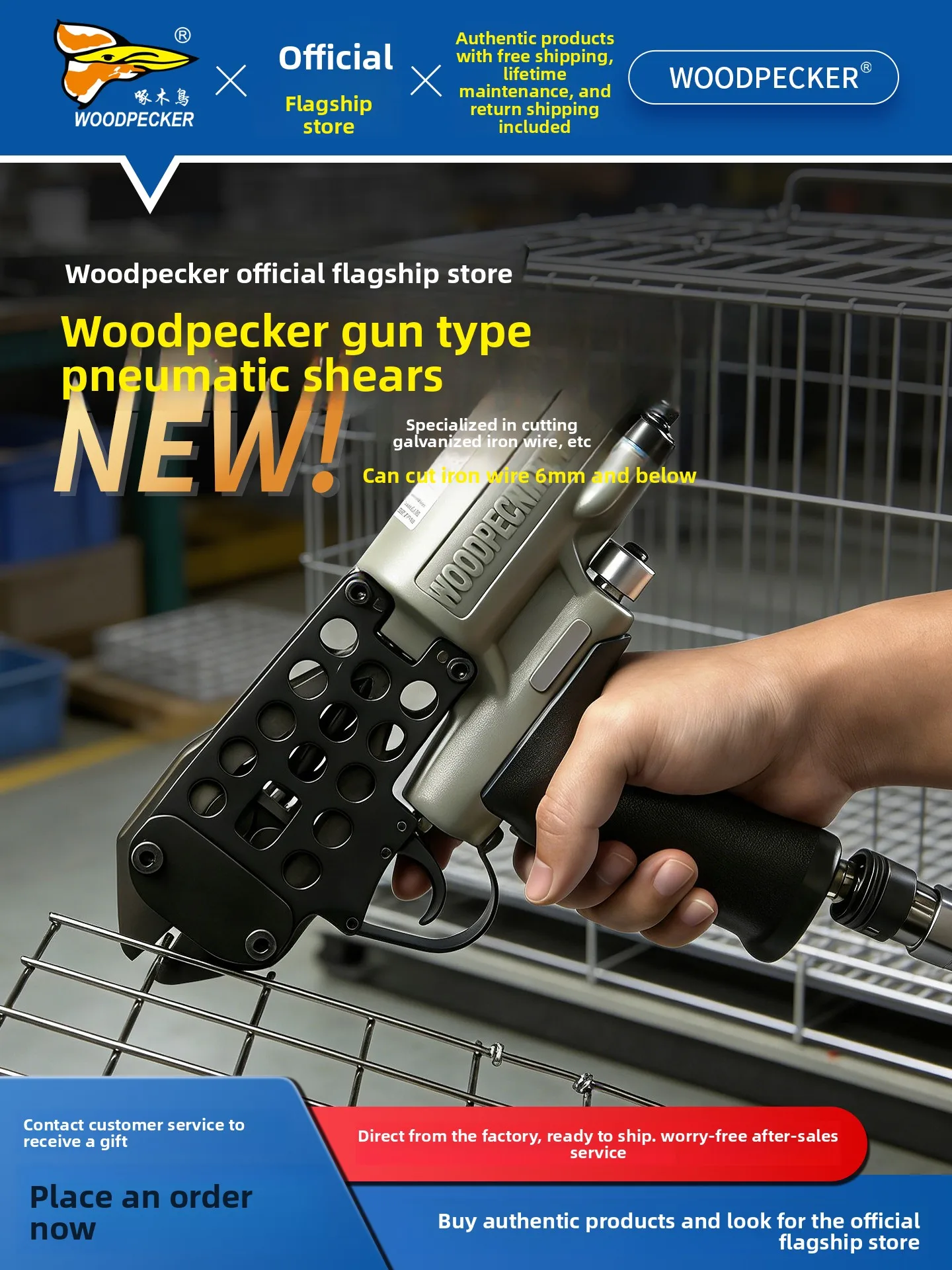 

Пневматические ножницы для стальной и железной проволоки 3/4/5/6 мм, промышленные, пистолетного типа, мощные пневматические кусачки