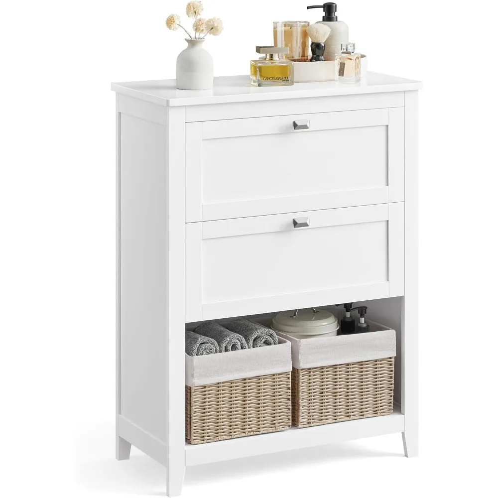 

Bathroom Cabinet, 2 Drawers with 1 Set of Adjustable Divider, 2 Baskets, Sideboard, Storage Cabinet and Bathroom Organizers