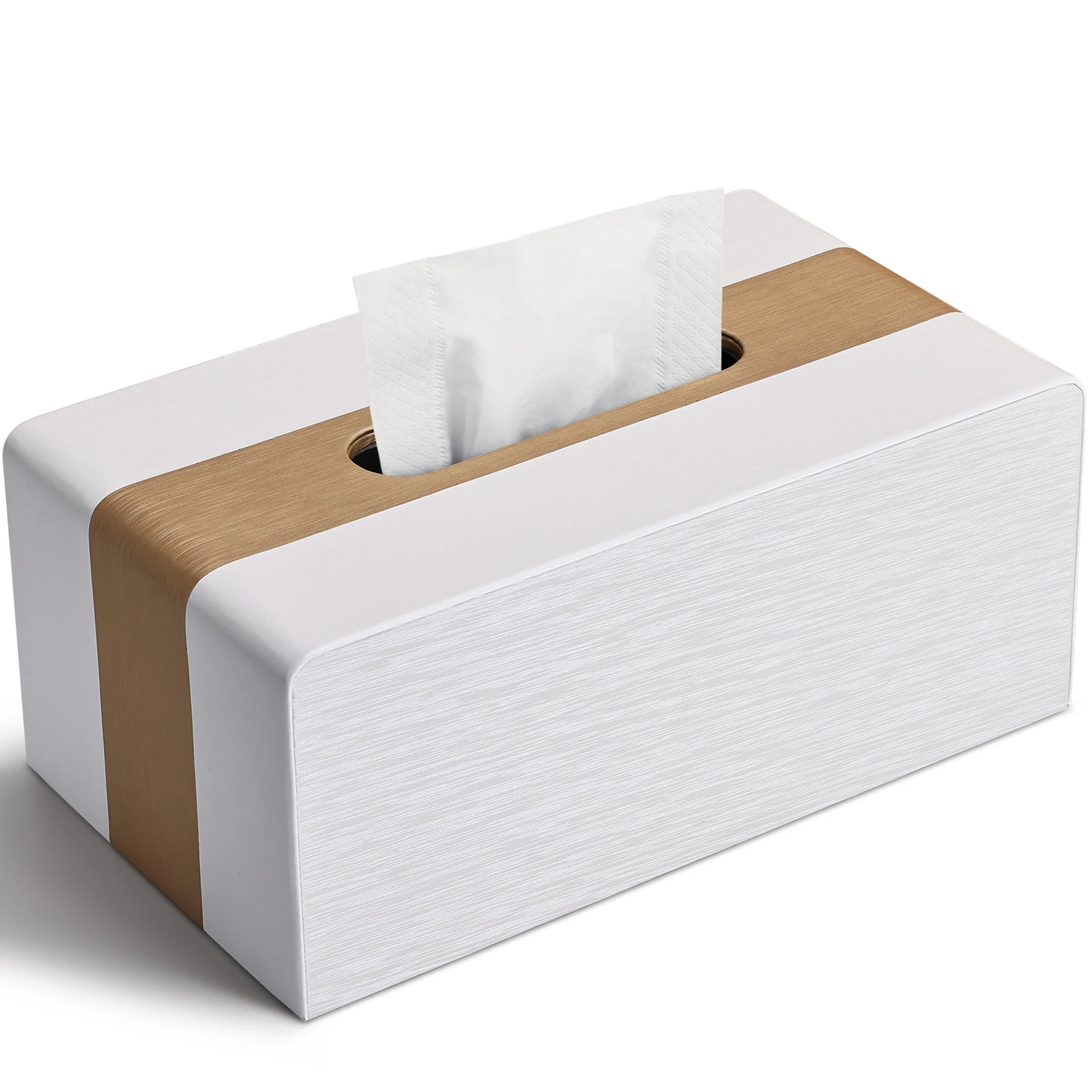 New Luxury Paper Tissue Box Holder PU Leather Color Splice Napkin Dispenser Organizer Kitchen Handkerchief Box Home Decoration