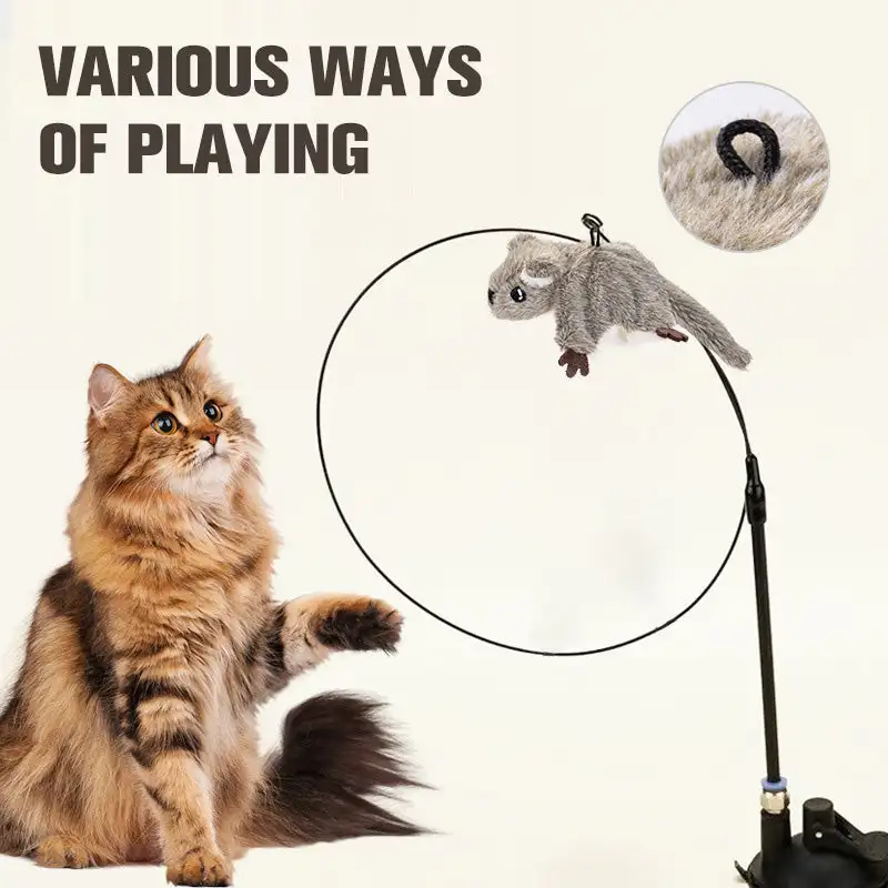 Interactive Cat Toys Chirping Electric Flapping Bird with Catnip Dogs Cats Touch Activated Squeak Plush Toy Pet USB Rechargeable