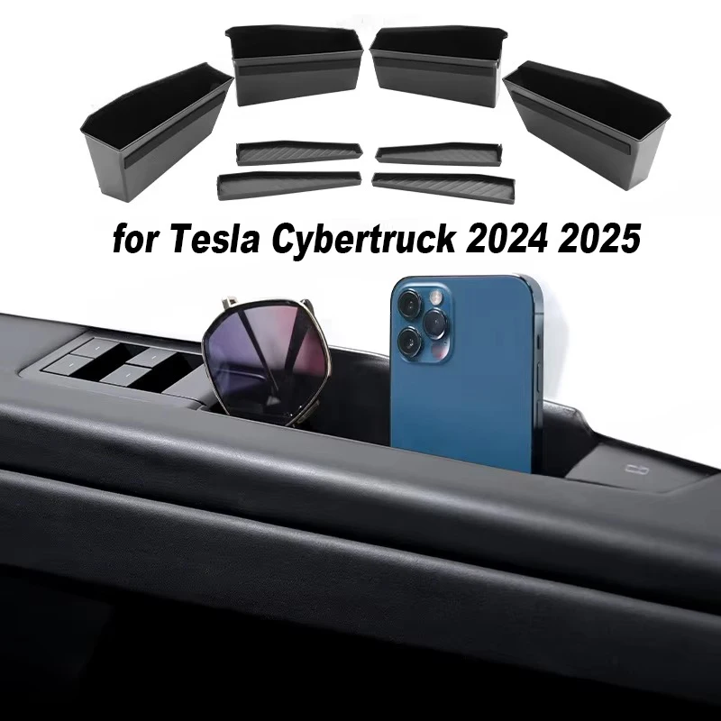 

Door Handle Storage Box for Tesla Cybertruck 2024 2025 ABS 4PCS Upgrade Door Side Storage Tray Organizer Car Pickup Accessories