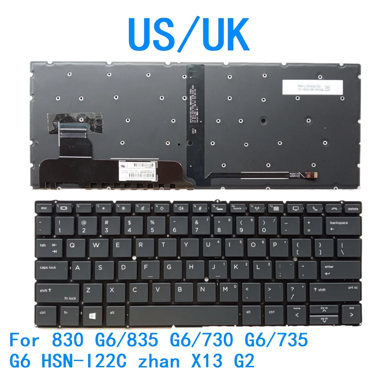 

Новая клавиатура с подсветкой для языка HP 830 G6/835 G6/730 G6/735 G6 HSN-I22C zhan X13 G2, сменная клавиатура для ноутбука