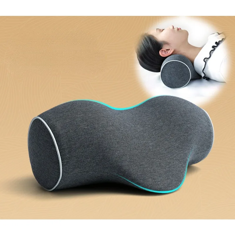 

Cervical Spine Pillow Antiarch Traction Pillow PU Memory Cotton Pillow Core Pure Cotton Cover Portable Cervical Spine