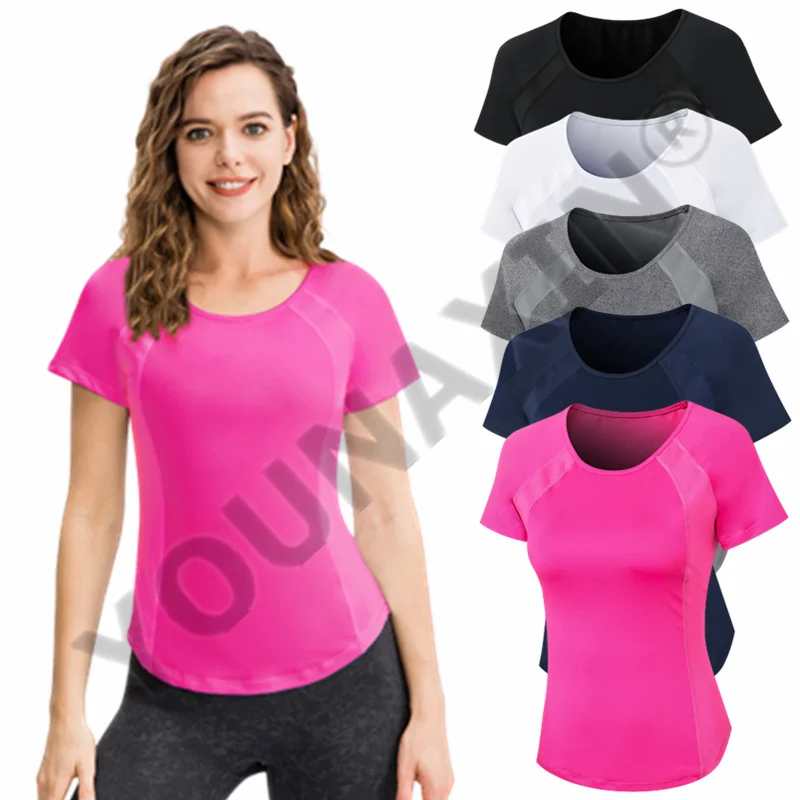 

Women Yoga Tight T-shirt Training Short-sleeved Running Top Sports Fitness Clothes Cycling Sportswear Perspiration Activewear