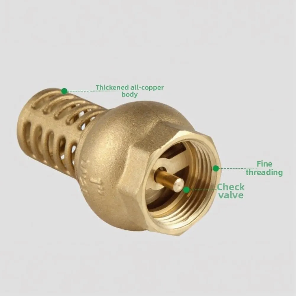 Foot Valve For Water Pump DN15,DN20,DN25,DN32,DN40 Brass Check Valves With Filter Basket For Deep Well Pumps  Pump Systems
