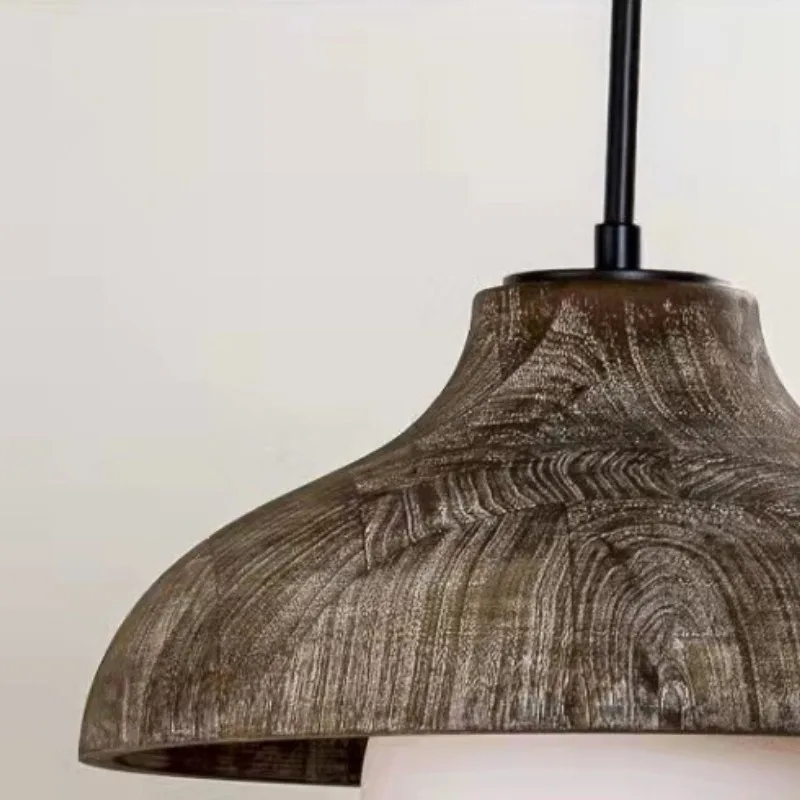 

American Country LED Pendant Light Retro Wooden Hanging Lamps Restaurant Teahouse Coffee House Indoor Decoration Hanging Lamps