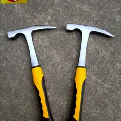 Geological Strong Hardness Professional Multifunctional Pointed Hammers Steel Hand Tool Rubber Handle Hardware Tools Home