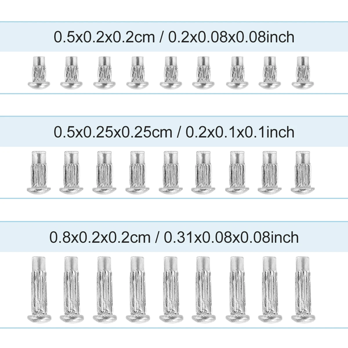 

1500 Pcs Solid Rivets Aluminum Alloy High Quality Signage Installation Round Knurled Fixed Specifications Hardware