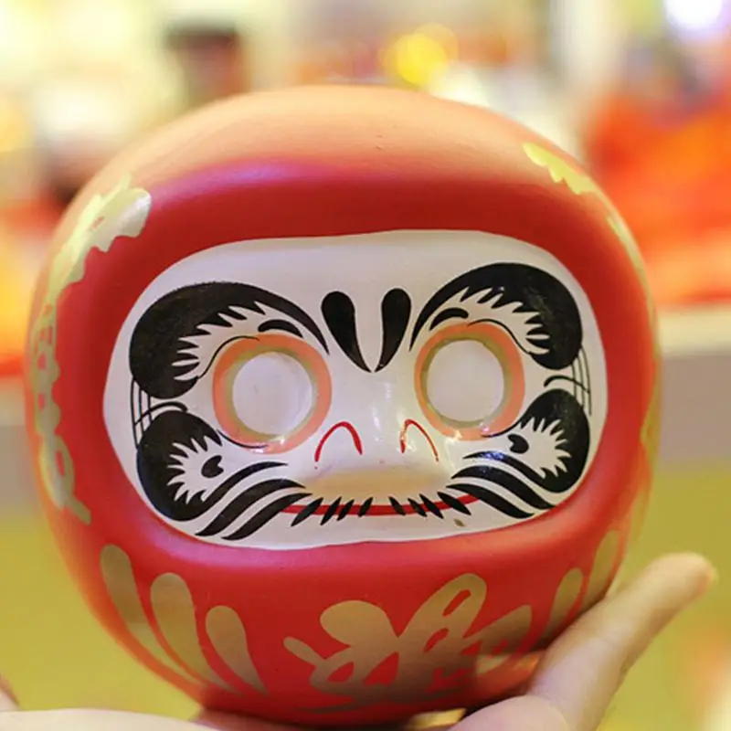 10CM Ceramic Daruma Doll Lucky Cat Fortune Ornament Money Box Office Store Hotel Tabletop Craft Home Decoration Business Gifts