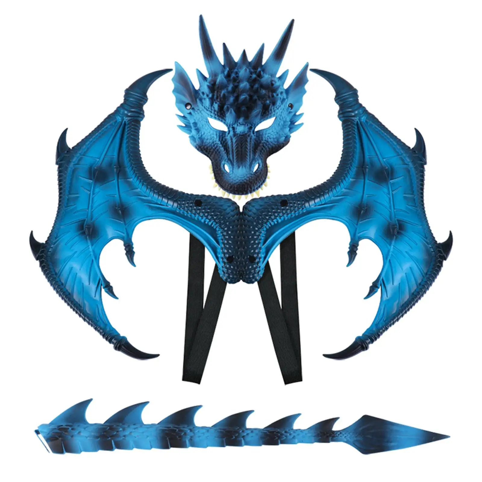 Kids Dragon Costume Wing Tail Face Cover Set for Carnivals Dancing Party