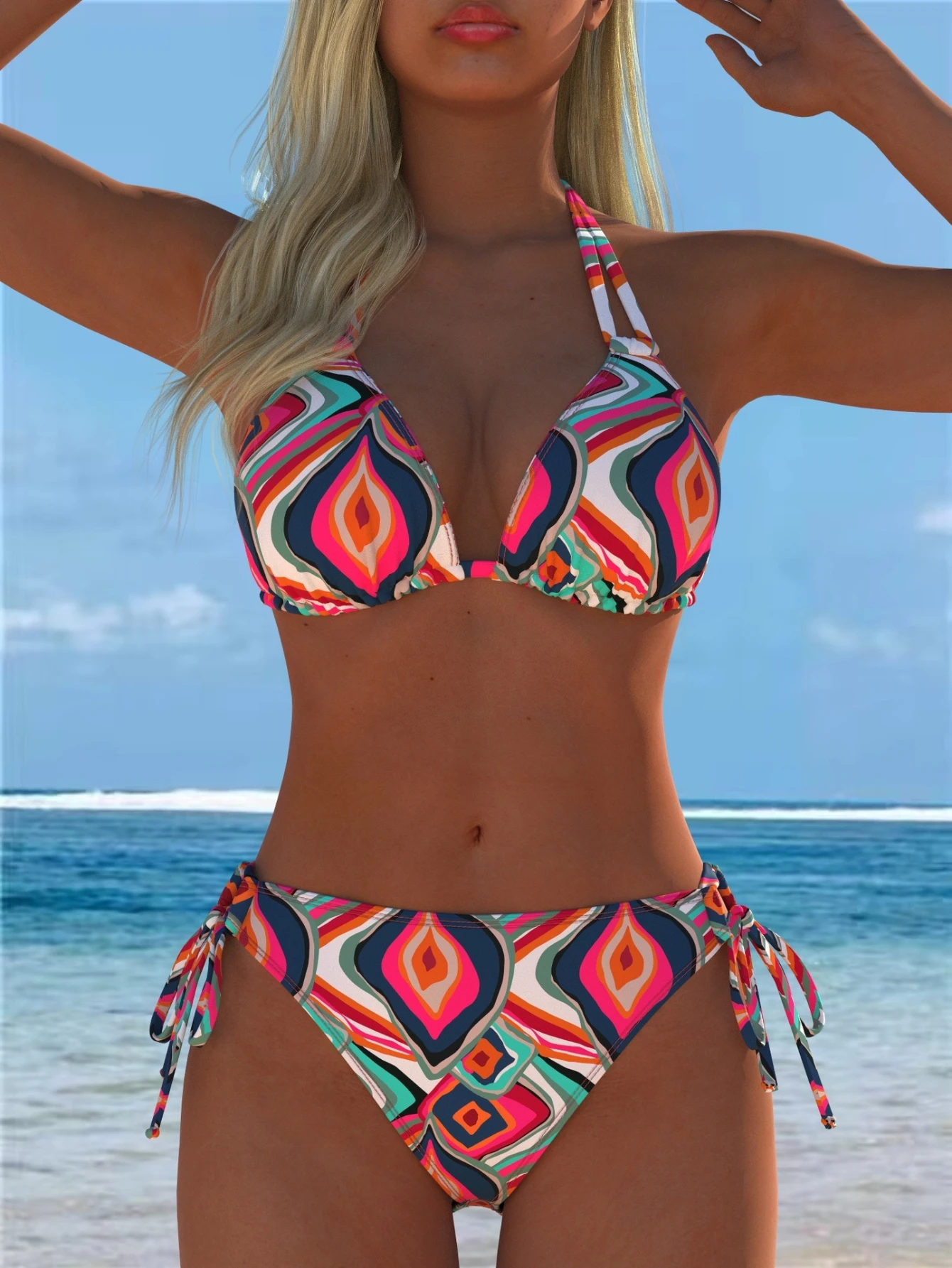 

2026 New Printed Women's Fashion Two-Piece Hot Sexy Strapless Swimsuit, Beach Women's Clothing