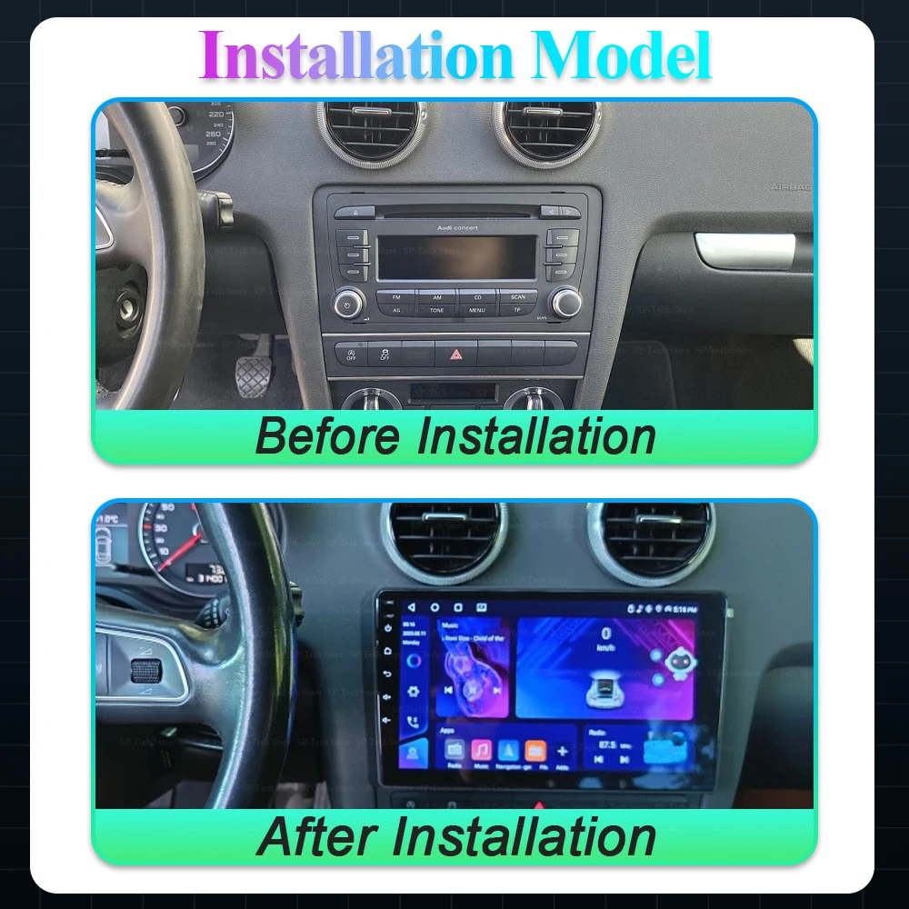 For Audi A3 8p 2003 - 2013 Android Auto Radio Carplay Car Multimedia Rds Wifi Gps 2din Autoradio Ai Voice 8 Core Wifi 5g Gps Dsp