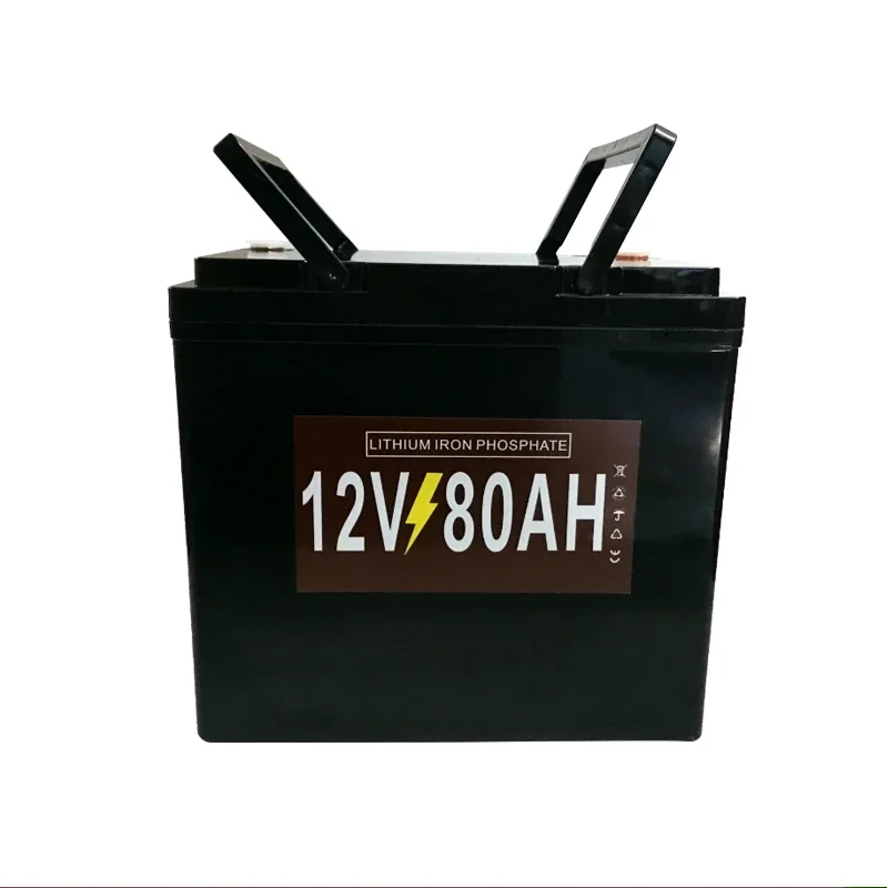 12V Battery 80Ah LiFePO4 Built-in BMS Lithium Iron Phosphate Cell for Golf Cart Outdoor Camping Solar Storage