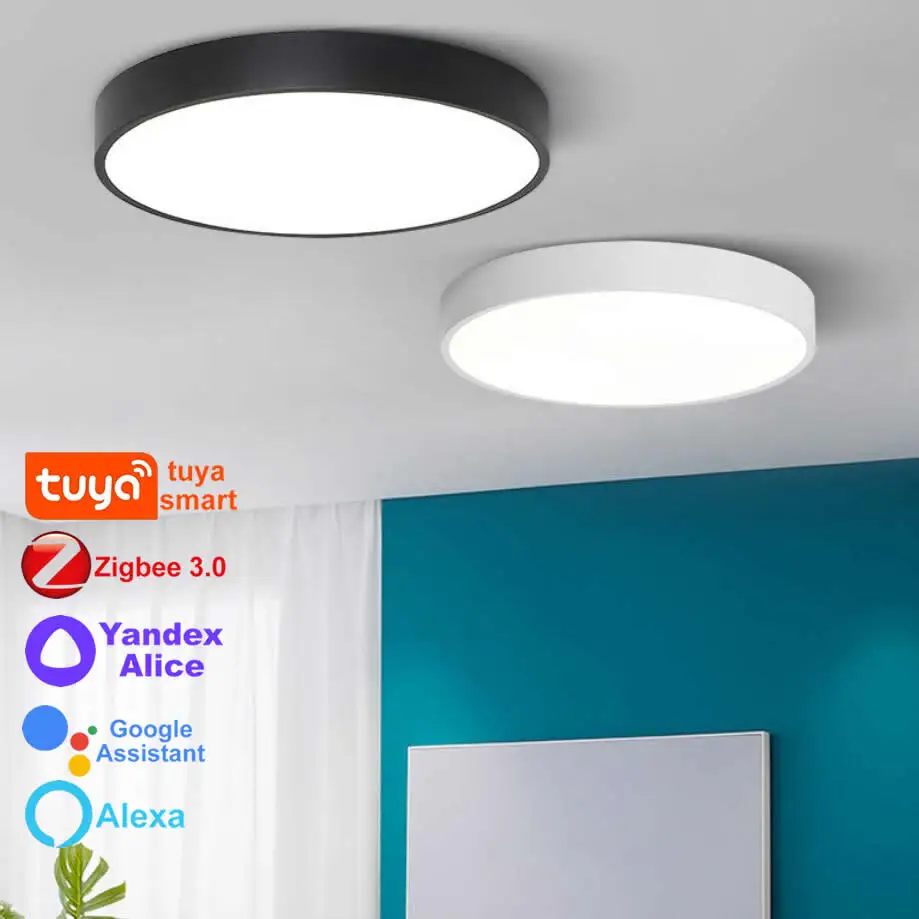 

Zigbee Tuya Led Ceiling Lamp Modern Chandelier Living Room Bedroom Nordic Macaron Smart Home Room Decor Alice Assistant Alexa