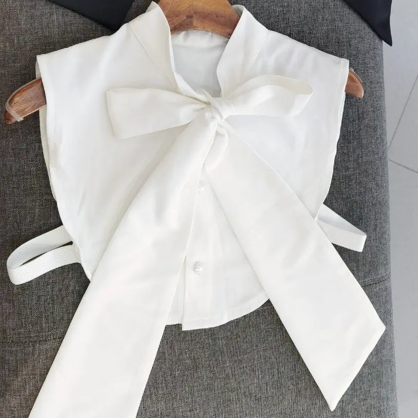 

Профессиональный декоративный воротник с большим бантом, черно-белый, для женской одежды, легко сочетается, воротники для женщин