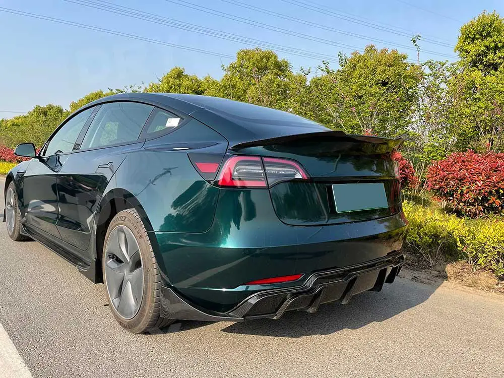 Rear Bumper Lip Chin Spoiler For Tesla Model 3 Rear Bumper Lip Diffuser Splitters Spoiler Car Styling Body Kits Accessories view 6