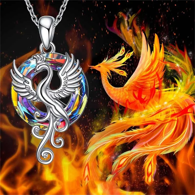 Delicate Fashion Creative Firebird Crystal Pendant Necklace Ladies Luxury Design Colorful Crystal Phoenix Necklace Jewelry Gift