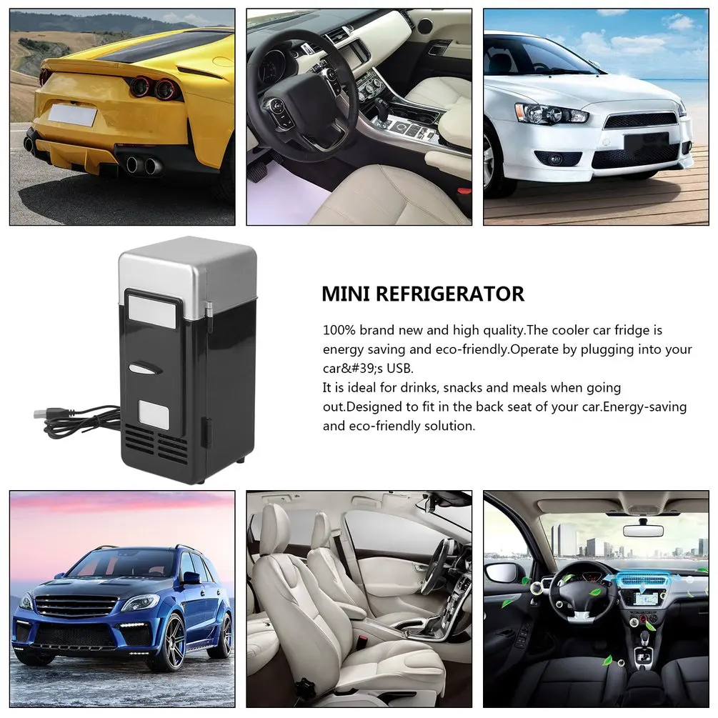 5V 10W Mini Car Refrigerator USB Multi-Function Home Travel Vehicular Fridge Dual-use Box Cooler Warmer Refrigerator For Car