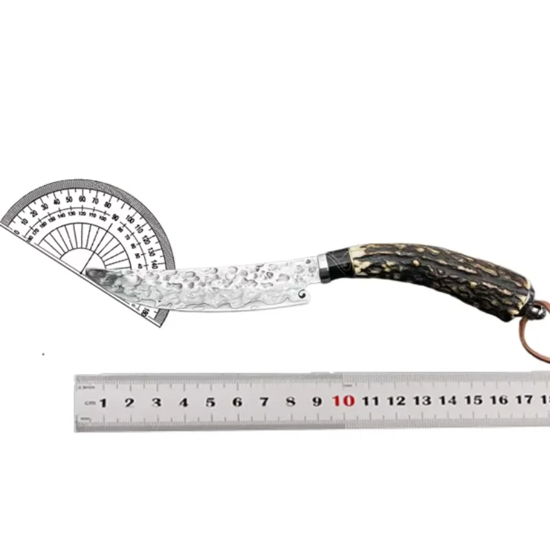 Topwell Handmade Knife Premiun VG10 Damascus Blade  Antlers Handle Super Sharp With Real Leather Sheath Hunting Camp Collection view 6