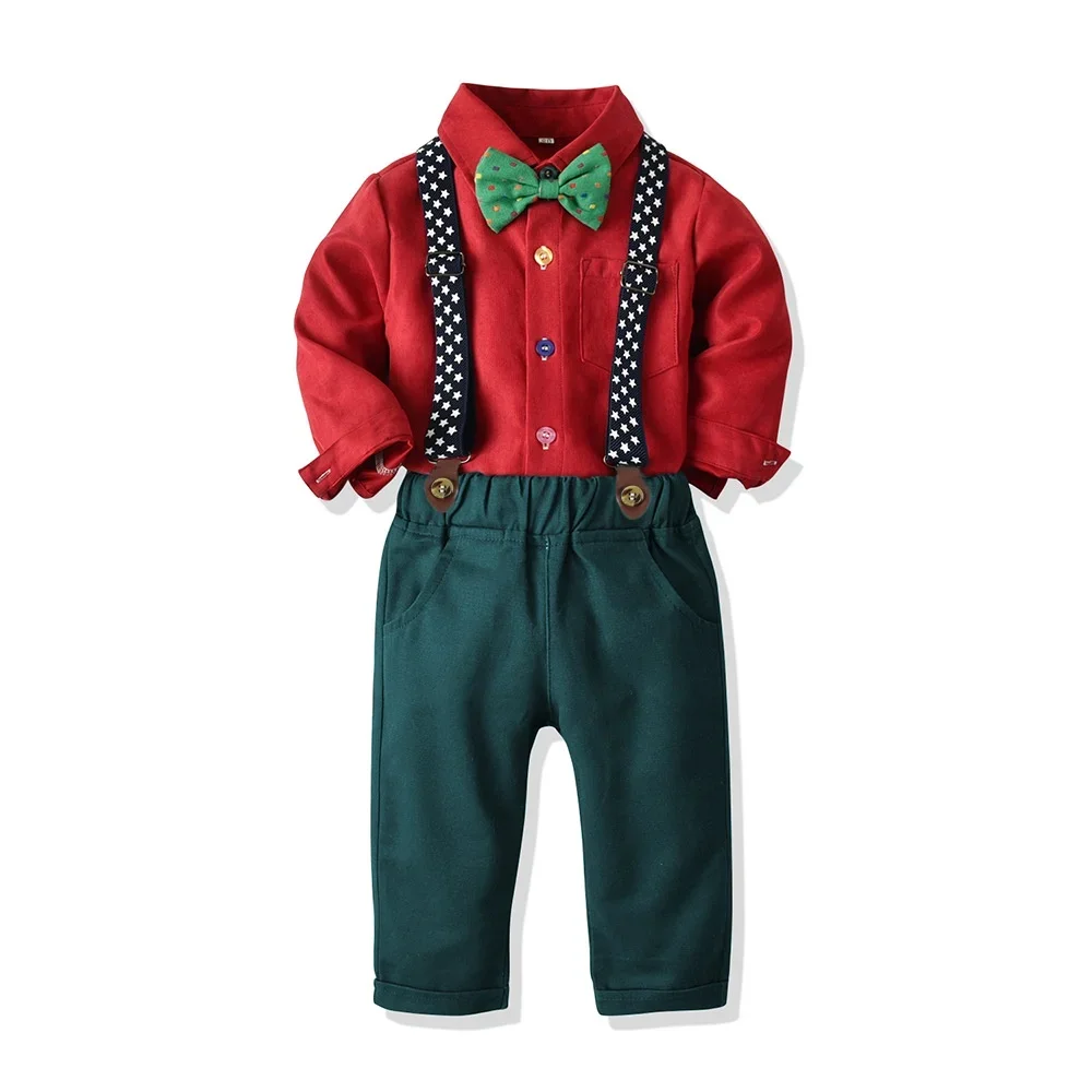 Christmas Outfit for Baby Boy Girl Brother and Sister Matching Outfits Shirt Suspender Pants for Kids Princess Dress for Girl