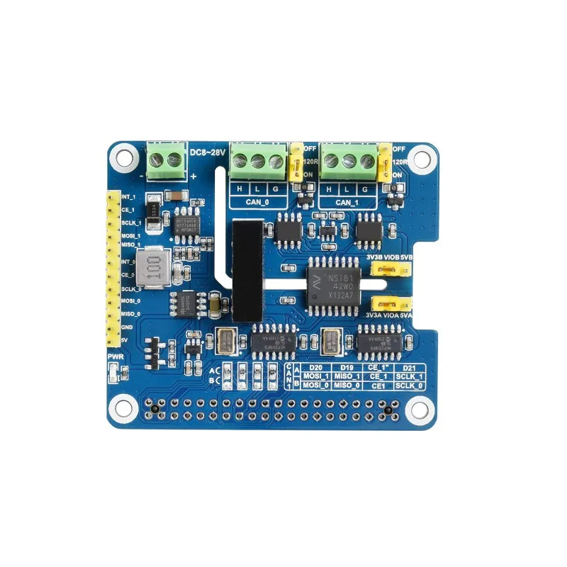 

Waveshare Raspberry Pi dual channel isolated CAN bus expansion board, supporting CAN FD