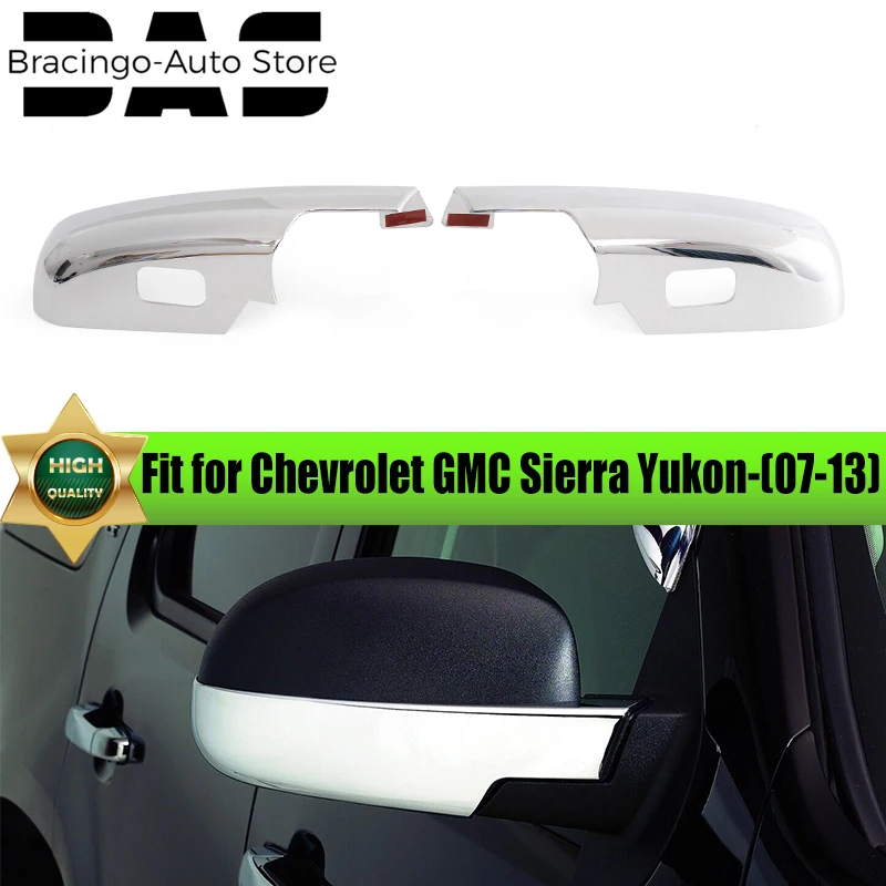 Fit For Chevy GMC Sierra Yukon XL 2007 2008 2009 2010 2011 2012 2013 2014 car accessories Chrome  Rearview Mirror Cover Cap