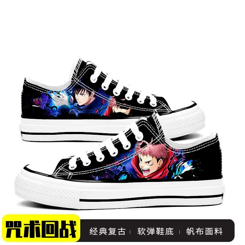 Spell Return Gojo Wuhu Stick Hisahito Graffiti High-top Breathable Cartoon Animation Canvas Shoes Student All-match Sneakers