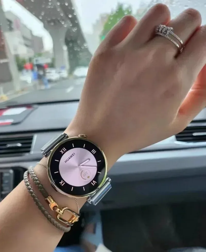 Pasek ze stali nierdzewnej 18 mm do Huawei Watch 5/GT5 Pro 42 mm, metalowy, luksusowy, wygodny pasek na rękę dla kobiet, do Huawei Watch GT6-5-4 41 mm