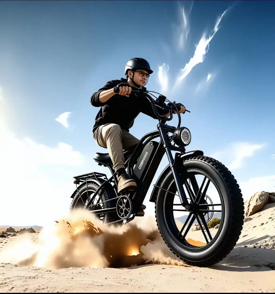 

Retro 20" Fat Tire Electric Bike for Adults 48V 15Ah 60 Miles Range All-Terrain E-Bike with Headlight Turn Signal Hydraulic Disc