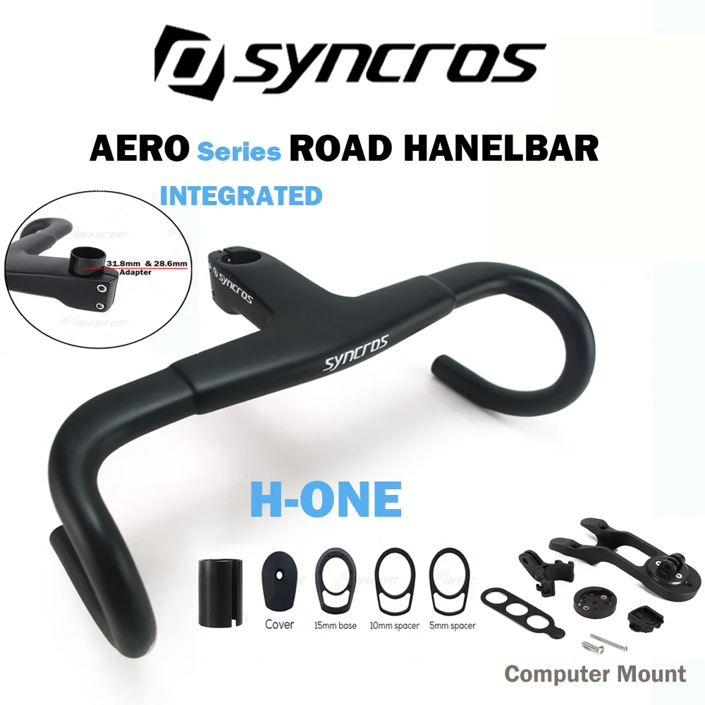 SYNCROS H-ONE 11 Aero Integrated Bar/Stem Handlebars  31.8mm Diameter And 28.6mm Converter with Spacers Bicycle Parts