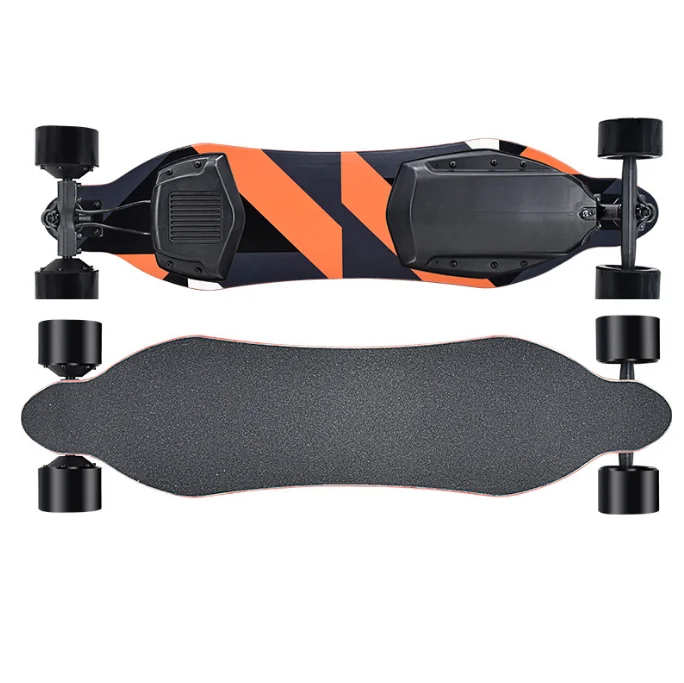 

Black Best Electric Skateboard 2025 Long Range 4 Wheel Longboard Skateboard Deck Cheap Price 600W*2 Hub Motor for Adult