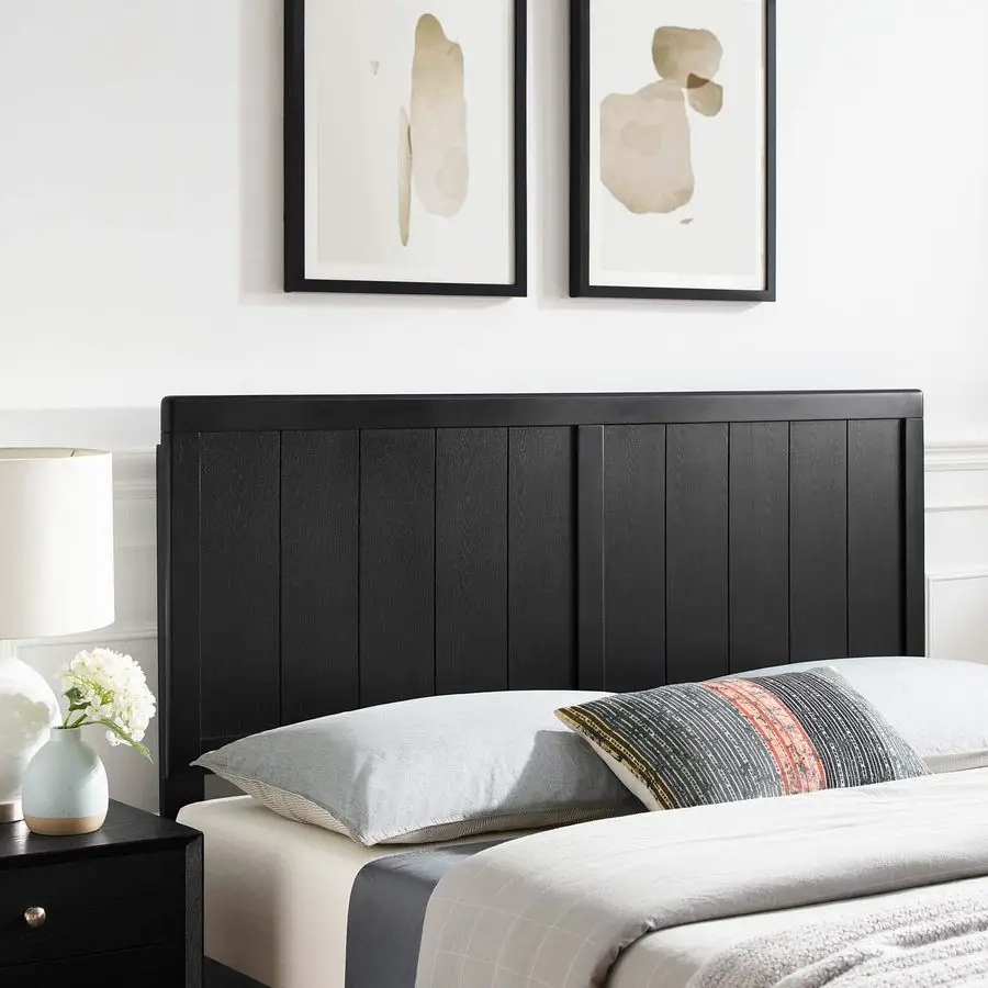 

MOD6217BLK Robbie Full Wood Headboard, Black