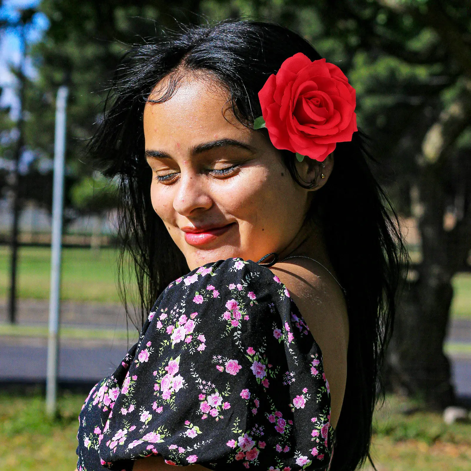 

12Pcs Realistic Rose Hair Clips Premium Fabric Flower Barrettes for Wedding Bridal Beach Boho Hair Styling Comfortable Secure