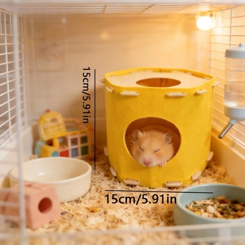 Nid douillet en feutre pour petits animaux de compagnie : nid chaud et confortable pour hamsters, cochons d'Inde, lapins nains et planeurs de sucre. Accessoires pour petits animaux._voghion.com