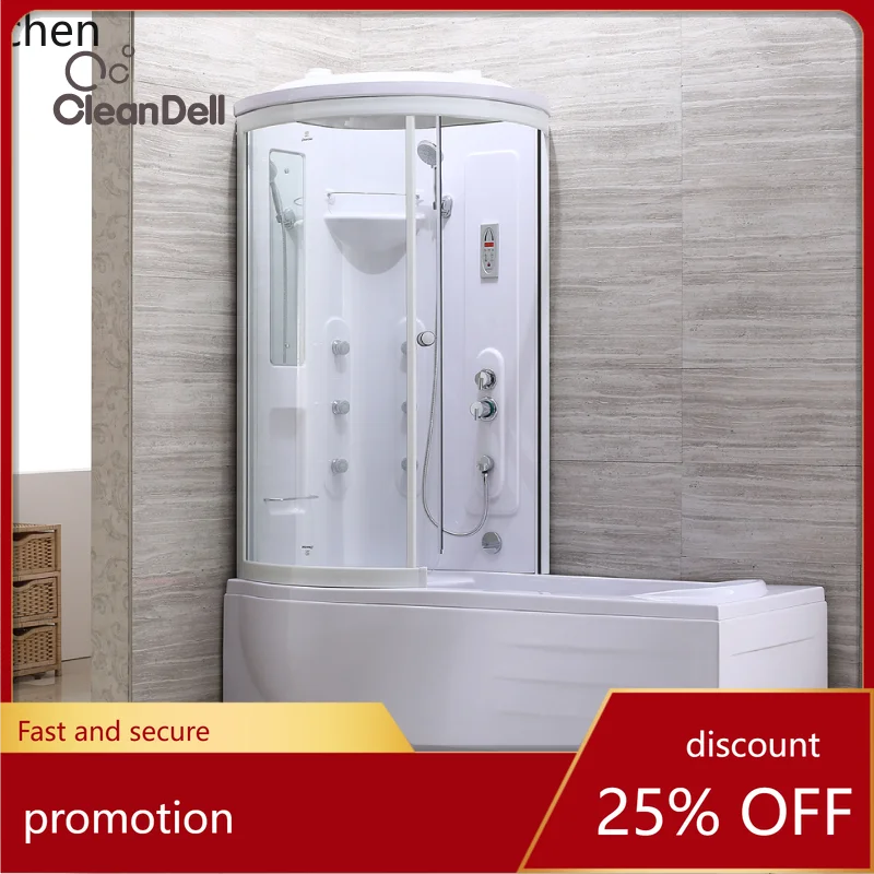 

HT высококачественная встроенная душевая комната с ванной и ванной комнатой, встроенные L-образные аксессуары для украшения дома для ванной комнаты