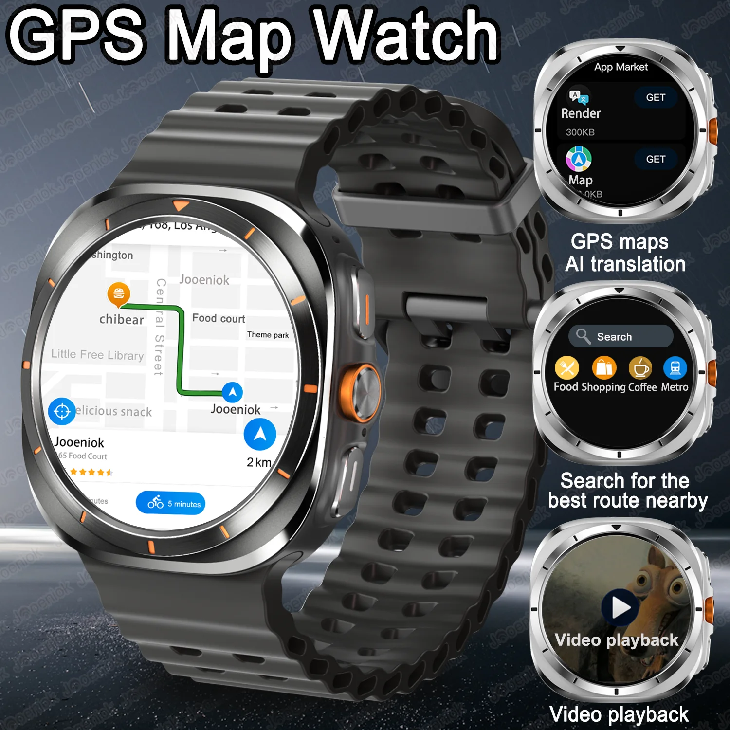 2025 New For Galaxy Watch7 GPS Smart Watch Men 4GB Memory Compass Record Video Playback Heart Rate Bluetooth Call Smartwatch
