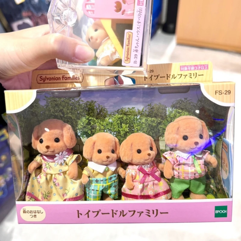 

Японские аниме-фигурки Sylvanian Families, милые кавайные семейные фигурки пуделя, кавайная семейная кукла, подарок на день рождения для девочек, игрушка