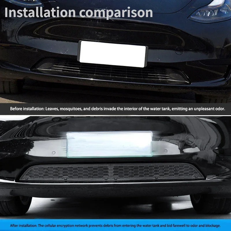 For Tesla Model 3/Y/3+ Highland 2024 Insect-proof Net ABS Segmented Front Air Inlet Protect Cover Insect Prevention Accessories