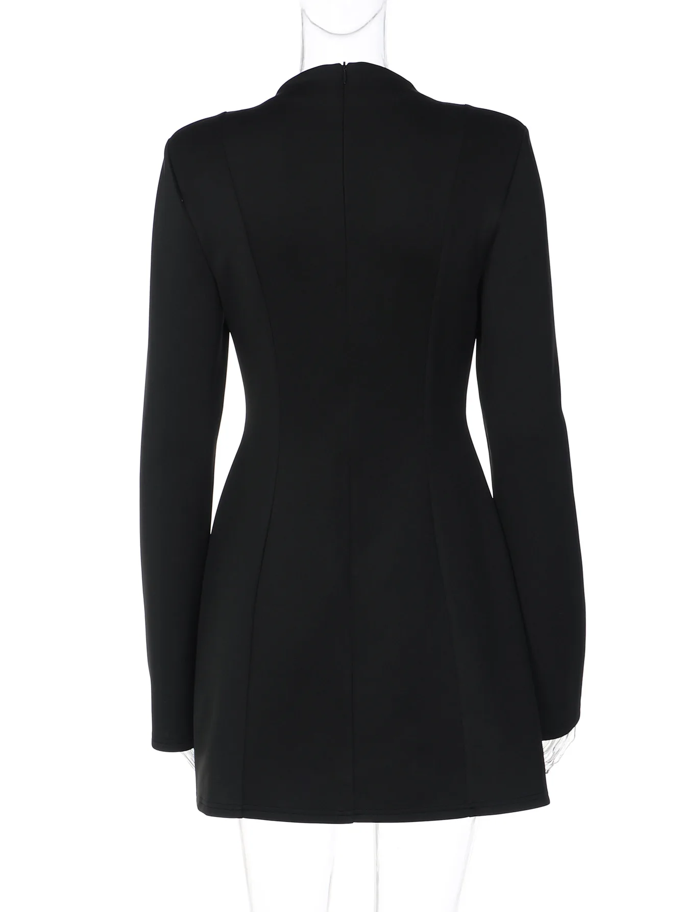 Metall Schnallen Hohl Schlank Blazer Mini Kleid Frauen Elegante Sexy O Hals Langarm Schlank Bodycon High Street Outfits Büro Dame