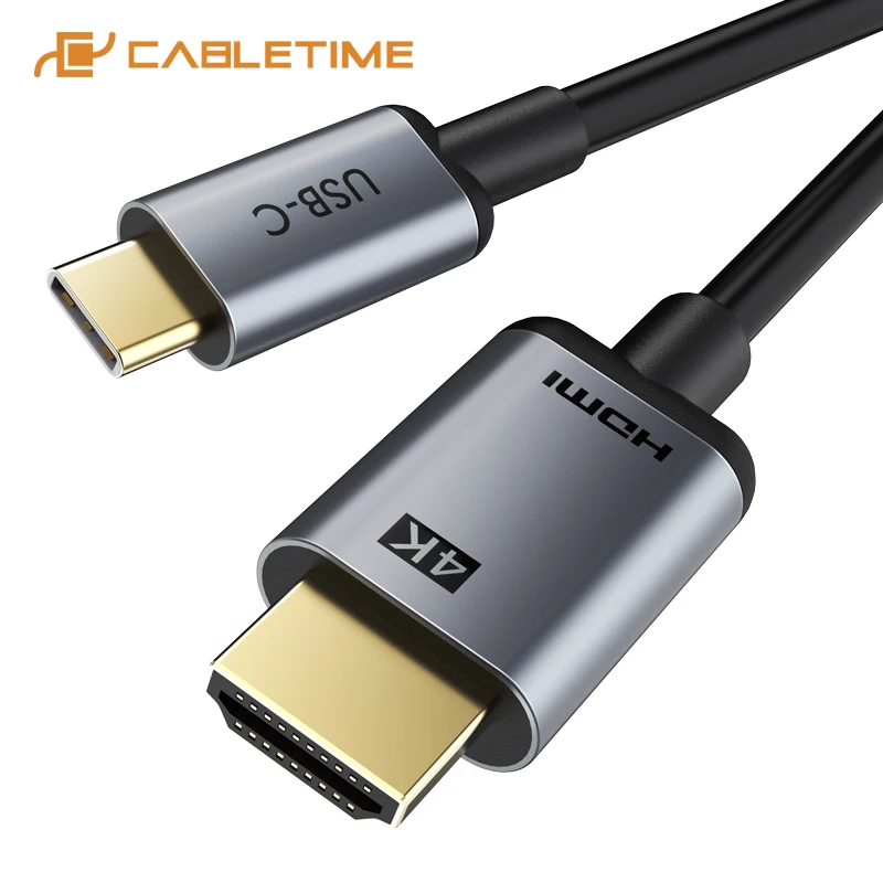 CABLETIME Type C to HDMI Cable Thunderbolt 3 4K 30Hz USB C Adapter for Huawei Mate 30 Oneplus 7 USB C Adapter C374