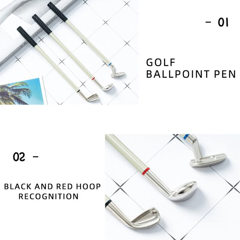 Luxury Golf Gift Ballpoint Pens Set Desktop Mini Golf Green Metal Pen Personalized Custom Logo Name Teacher Gift School Supplies