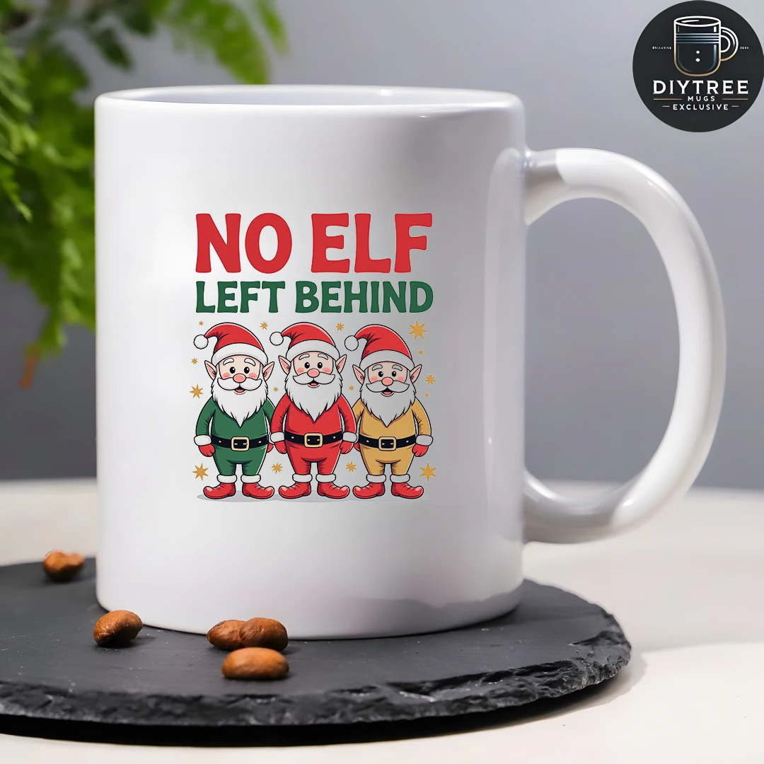 Taza de elfo de Navidad de dibujos animados de 11oz, taza de bebida caliente para niños, regalo de Navidad, taza de oficina familiar