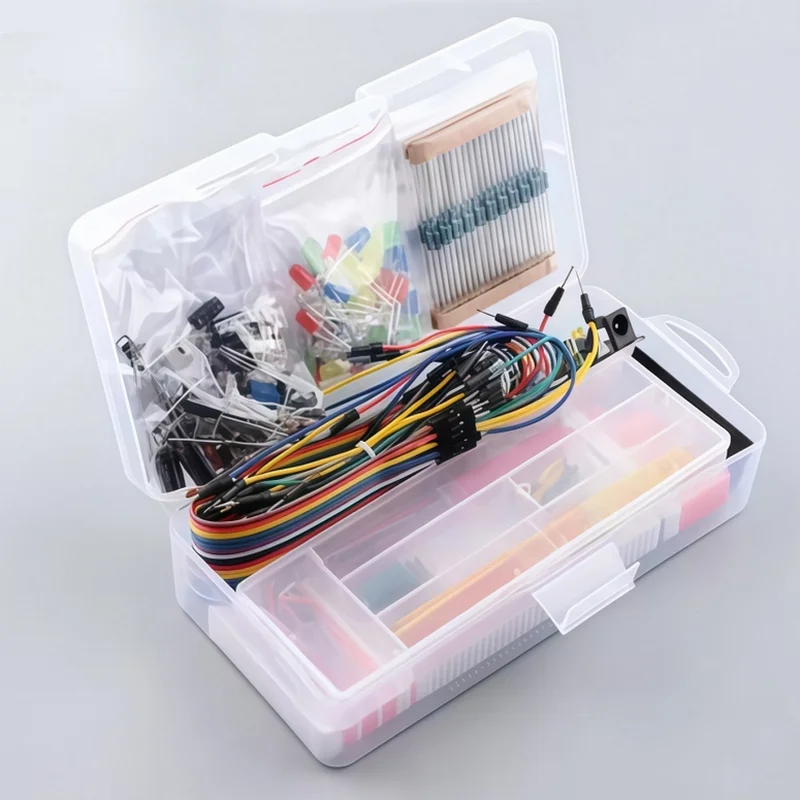 Electronic Components Electrolytic Capacitor Resistor LED 830-Hole Breadboard Kit MB-102 for UNO R Component Pack Beginner Start
