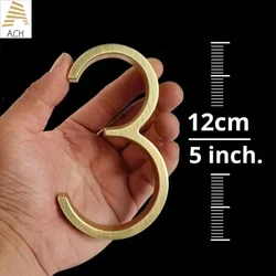 5 Inch Modern House Numbers, Metal Numbers for House Outside, DIY Floating Address Numbers with Screws, Rust Free (Golden)
