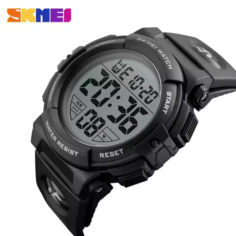 SKMEI 1258 Relogio Masculino Fashion Outdoor Sport Watch Men Multifunction Watches Military 5Bar Waterproof Digital Watch