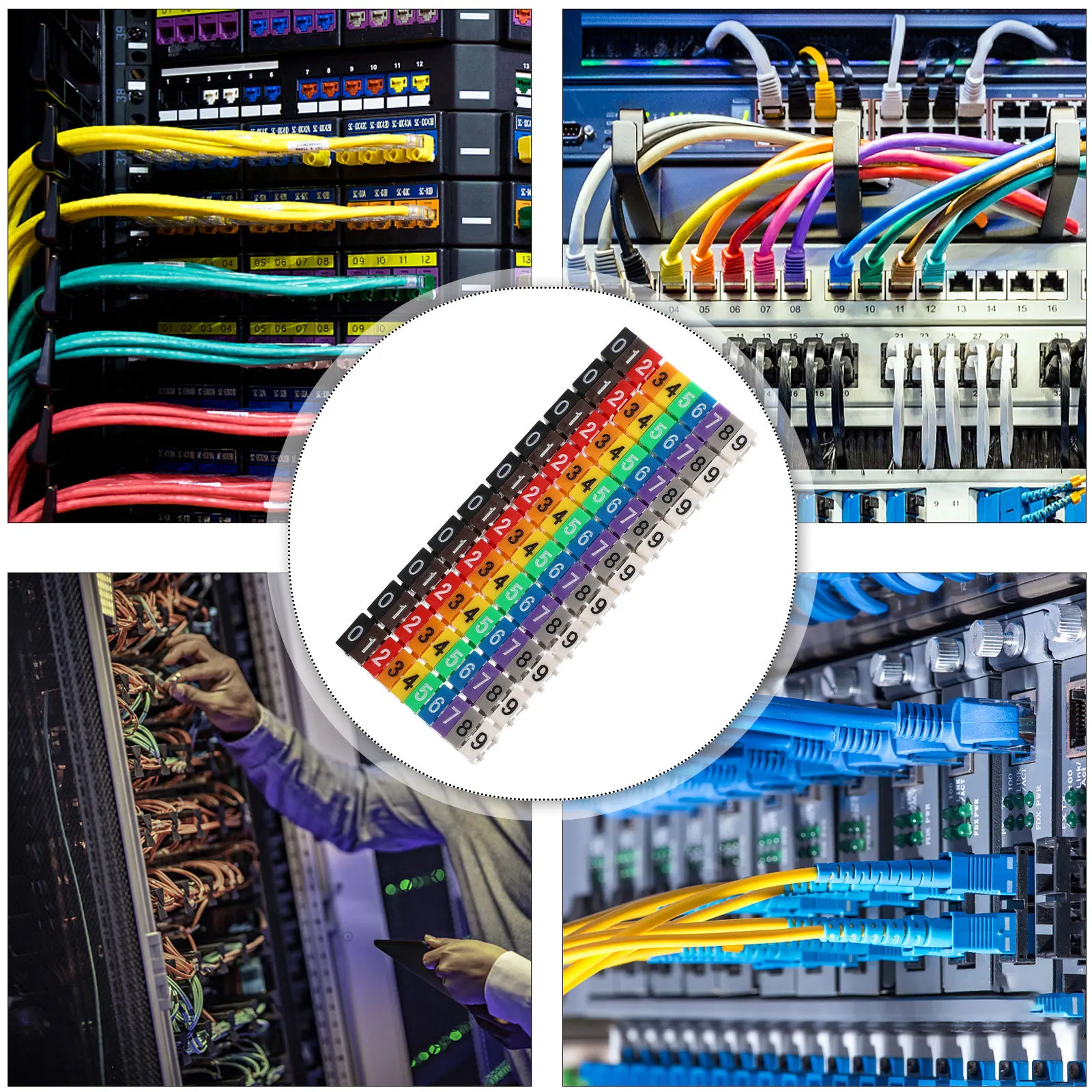 

100Pcs Cable Tags Buckles Multicolor Cable Labels Cord Identification Wire Identifier Color Coding for Home Office Wire